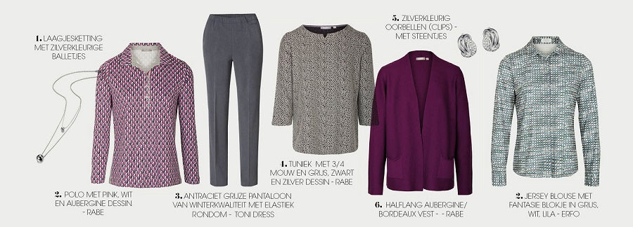 Lookbook OP CHIC met combinaties van Toni, Rabe en Efro broek, polo, blouses en vesten bij DRESSYOURPARENTS