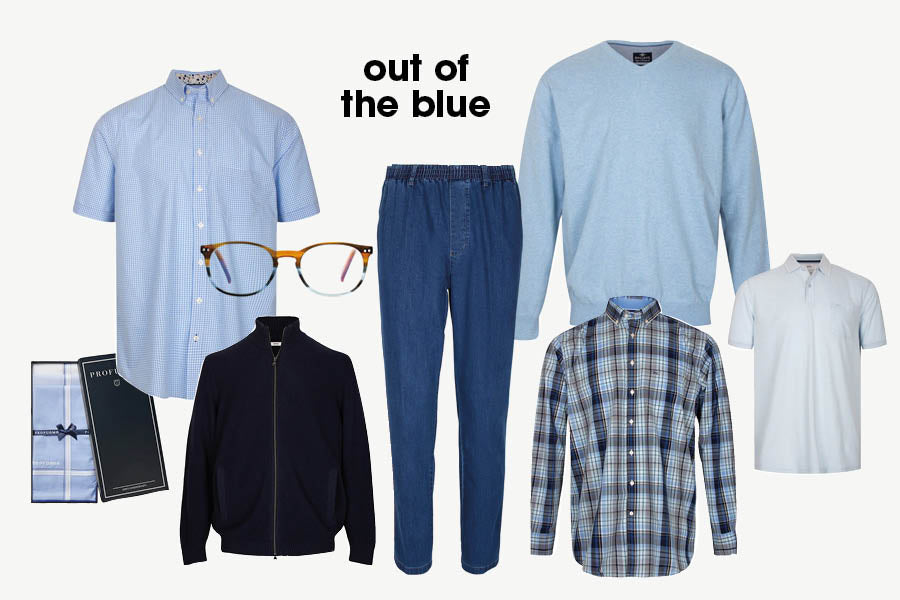 Lookbook OUT OF THE BLUE met de voorjaarsitems in seniorenmode voor heren.