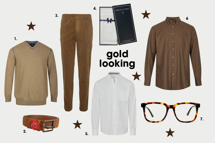 Shop de look voor heren "Gold Looking" en wees representatief met de Kerst!