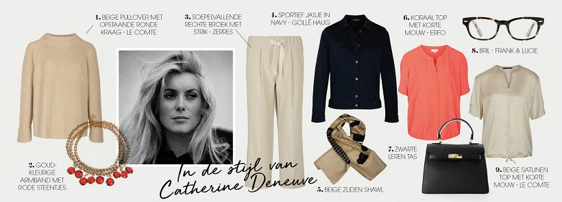 Lookbook Dames Catherine Deneuve met items van Zerres, LeComte, Golle Haug bij DRESSYOURPARENTS mode voor seniore dames