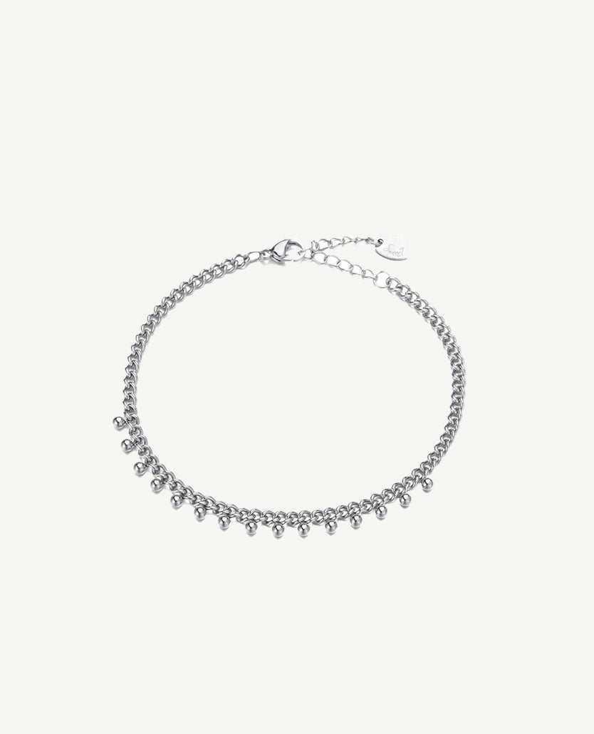 Armband - Schakel met druppels - Zilverkleurig