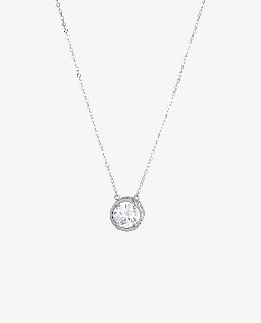 Korte ketting - Zirconia - Zilverkleurig