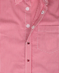 No Buttons®  by D.Y.P - Overhemd zonder knopen - korte mouwen - James - Rood wit ruitje