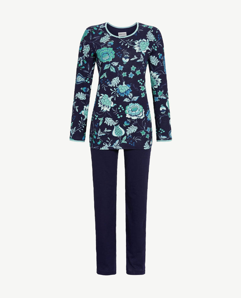 Ringella - Pyjama-lounge -  Navy met groen en blue