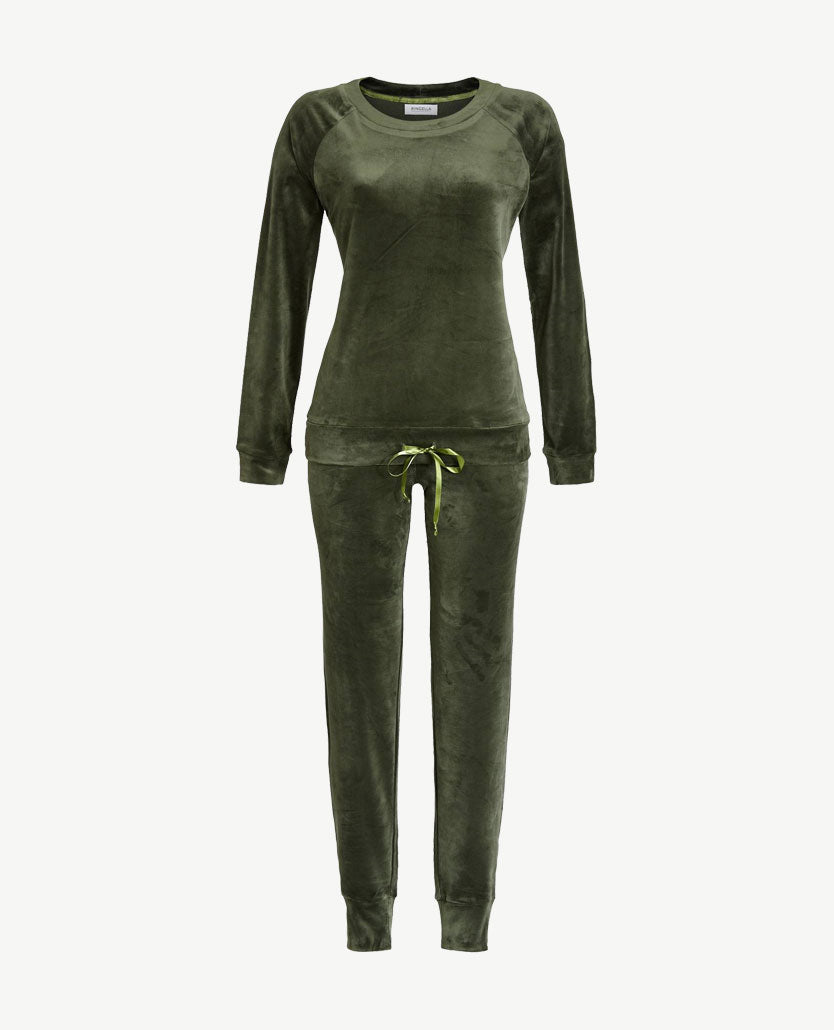 REORIA Dames katoenen joggingpak met halve rits, Henley-hals, tweedelig REORIA Dames katoenen joggingpak met halve rits, Henley-hals, tweedelig
