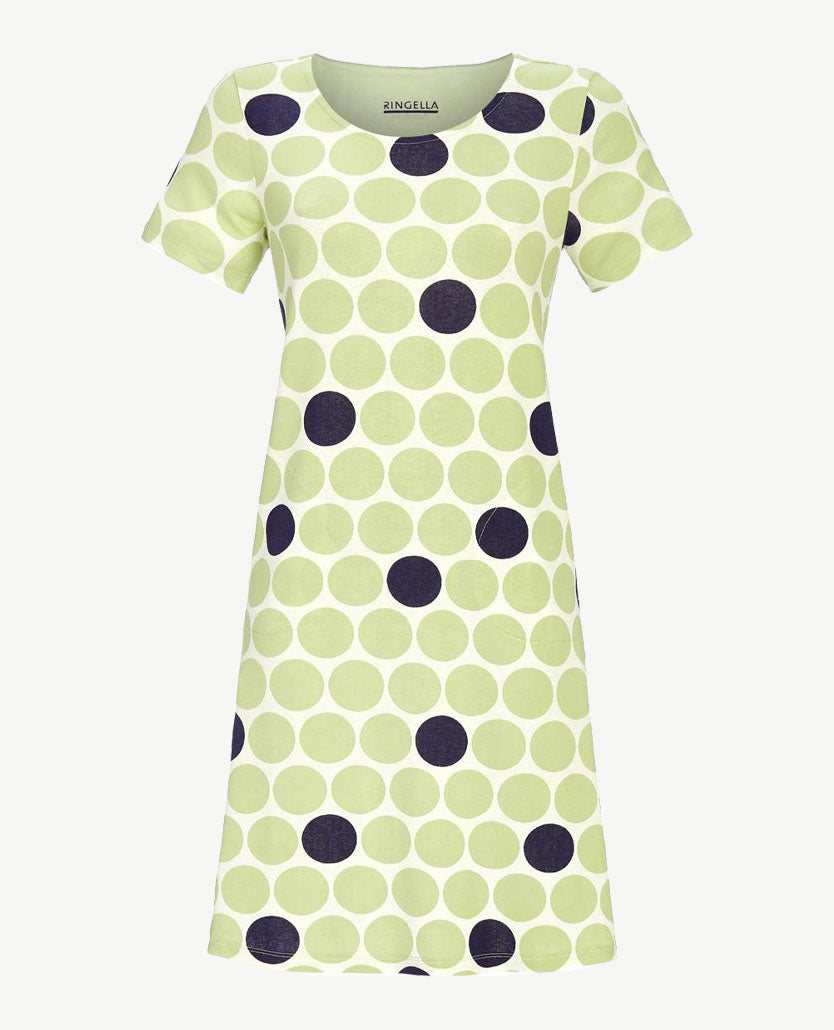 Ringella - Nacht-loungehemd - ronde hals - Nop, groen, navy en wit