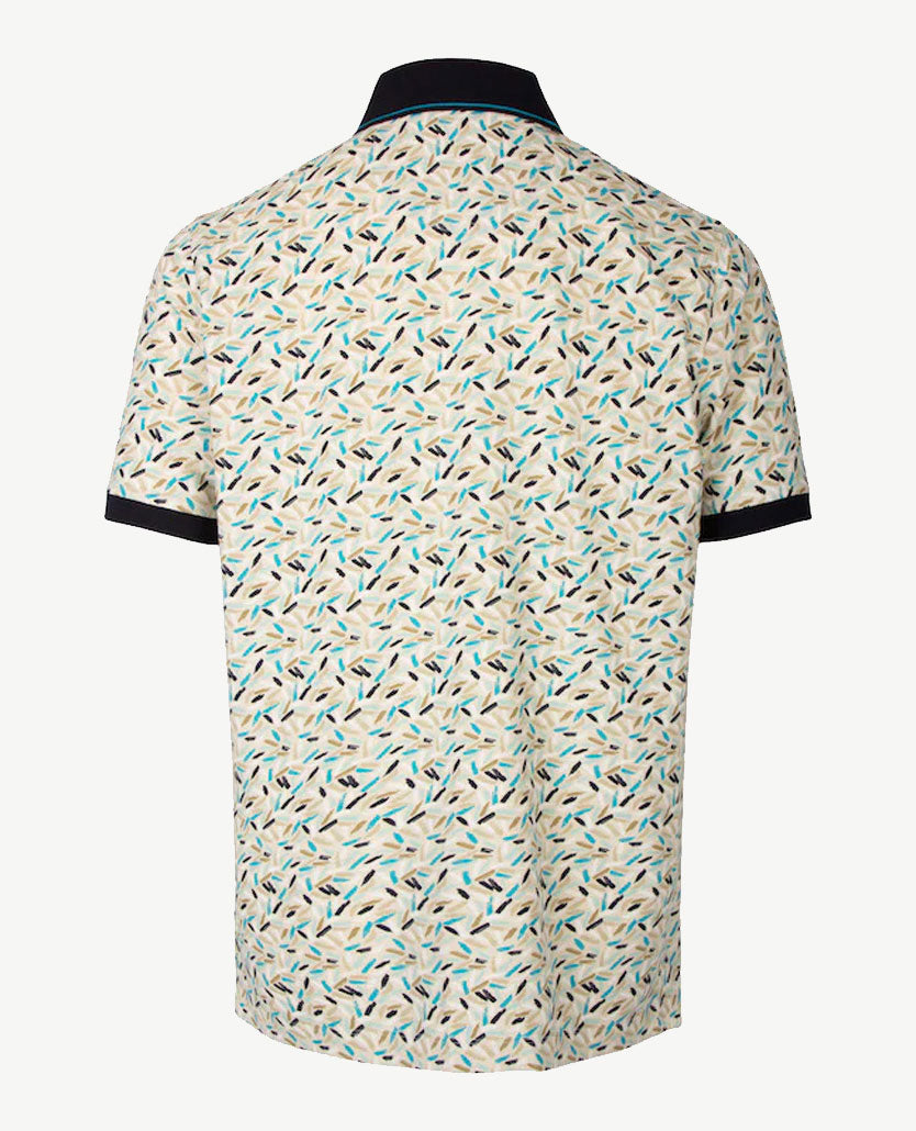 Baileys - Polo - Dessin met azuur, beige navy en wit