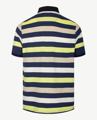 Baileys - Polo - Streep  navy, lichtgroen, beige en wit