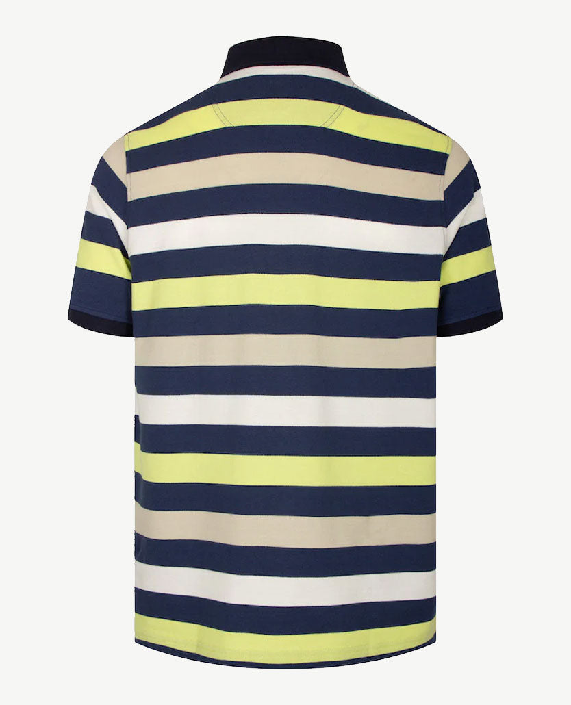 Baileys - Polo - Streep  navy, lichtgroen, beige en wit