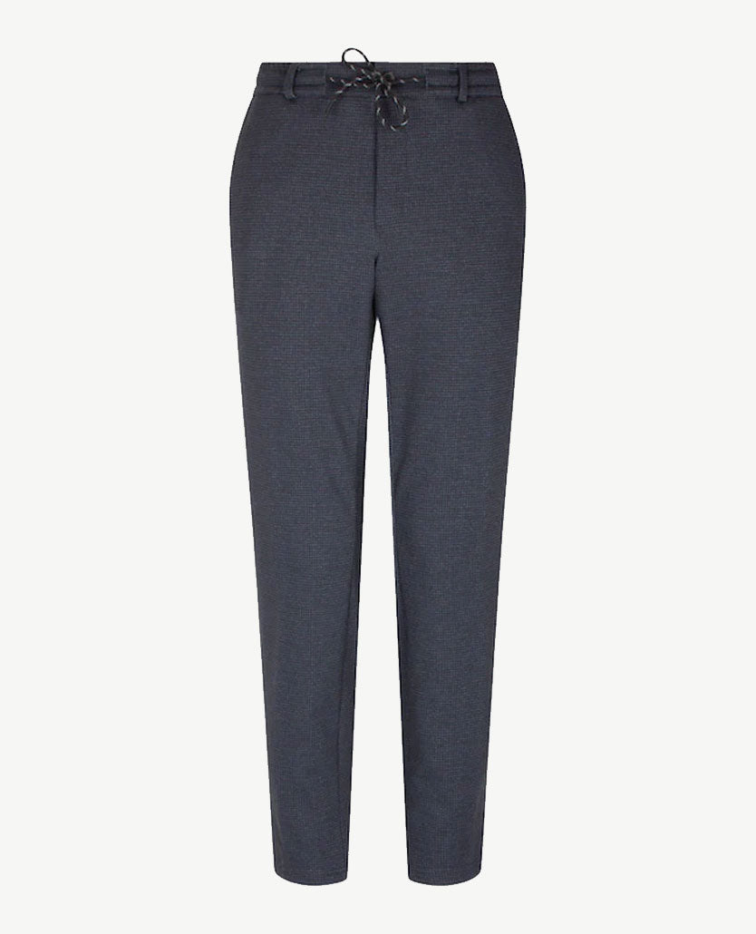 Brax Eurex - Broek met elastiek rondom - Theo - Ruitje marineblauw