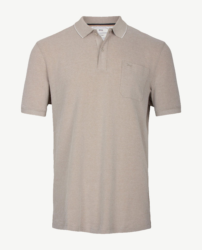 Brax - Polo Paddy - Jersey - beige en wit pinpoint
