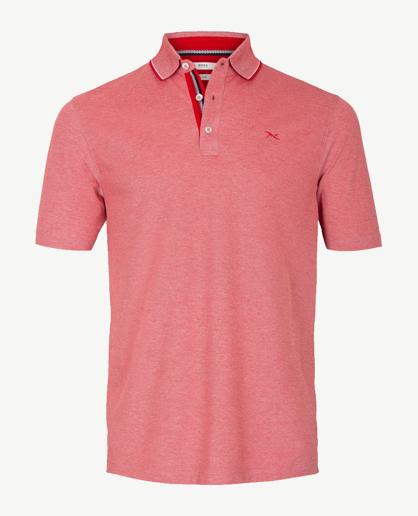 Brax - Polo Petter - Jersey - Rood/wit pinpoint