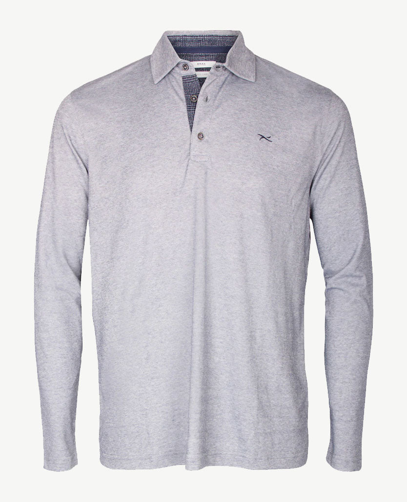 Brax - Polo Prescott -Jersey - Marine pinpoint met ruitje