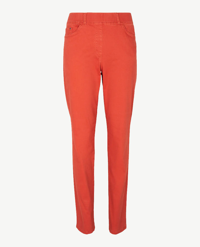 Brax Raphaela - Lavina - Elastiek rondom - katoen - Korte lengte - Warm Rood