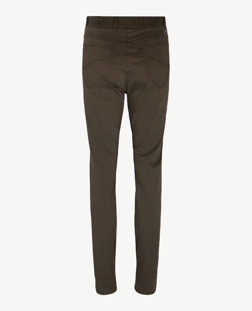 Brax Raphaela - Lavina Zip - Elastiek rondom - katoen - Korte lengte - Khaki