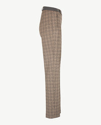 Brax Raphaela - Lillyth - Elastiek rondom jersey - Korte lengte - Ruitje - Antraciet en beige