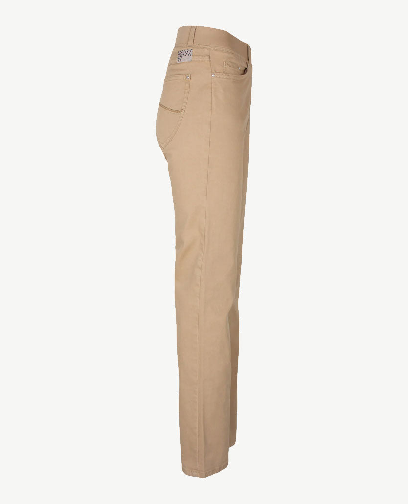 Brax Raphaela - Lavina - Elastiek rondom - Korte lengte - Donker beige