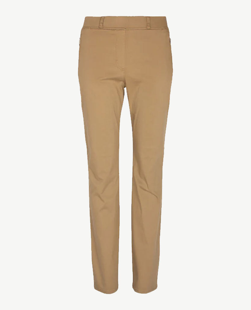 Brax Raphaela - Lavina Zip - Elastiek rondom - katoen - Korte lengte - Donker beige