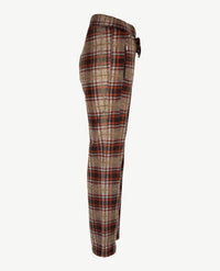 Brax Raphaela - Peggy - Elastiek rondom jersey - Normale lengte - Ruit cognac, grijs en zwart
