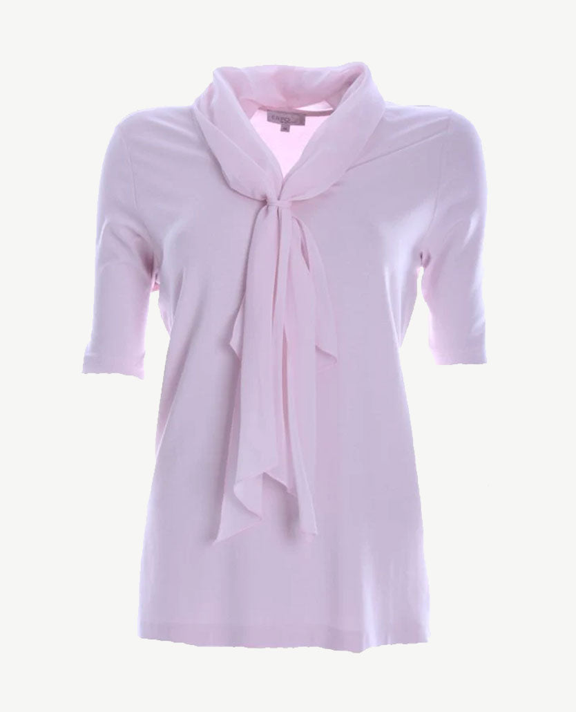 Erfo - Blousetop met  voile strik -  k/m - Pastel roze
