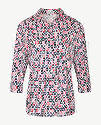 Erfo - Blouse - Jersey - Dessin pink, marine, roze en wit