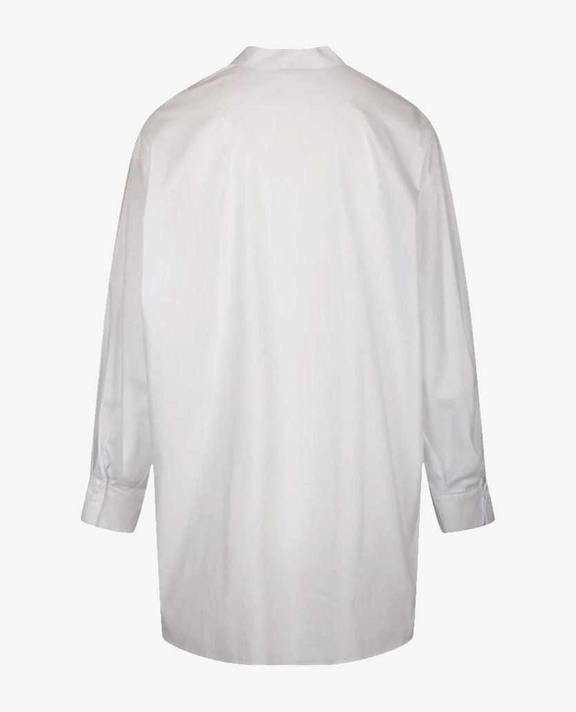 Erfo - Blouse oversized -  Opstaand boordje - Poplin - wit