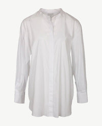 Erfo - Blouse oversized -  Opstaand boordje - Poplin - wit