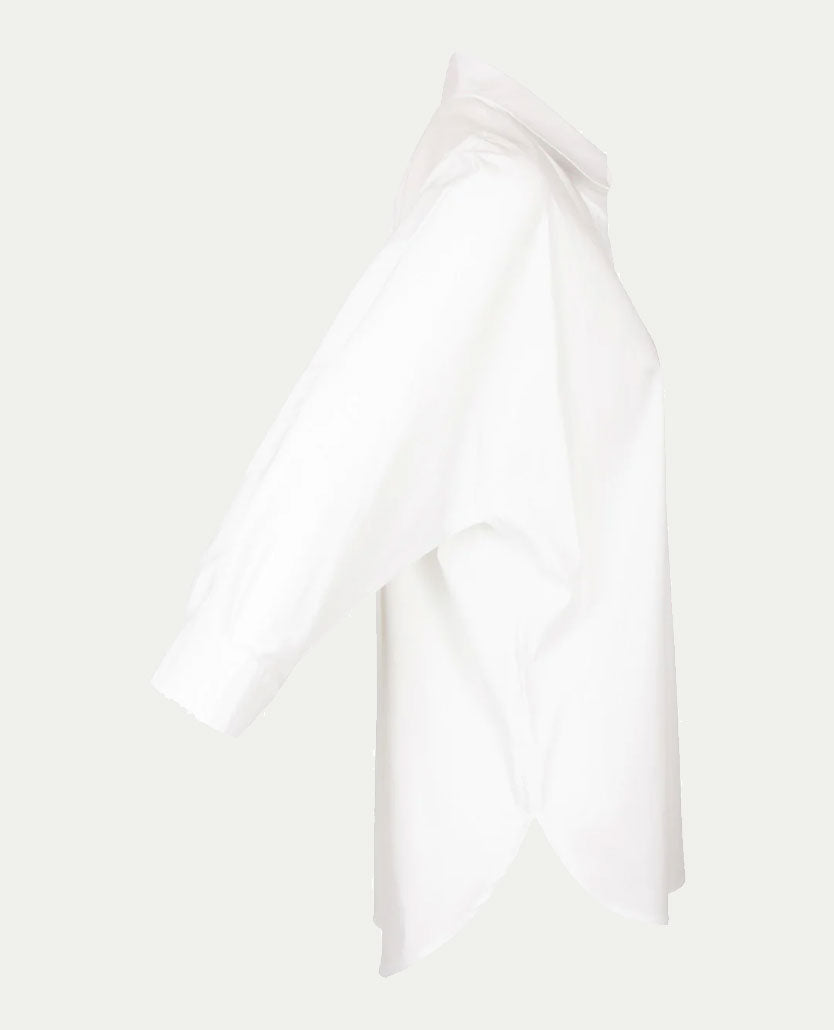 Erfo - Blouse oversized - Poplin - wit 3/4 raglanmouw