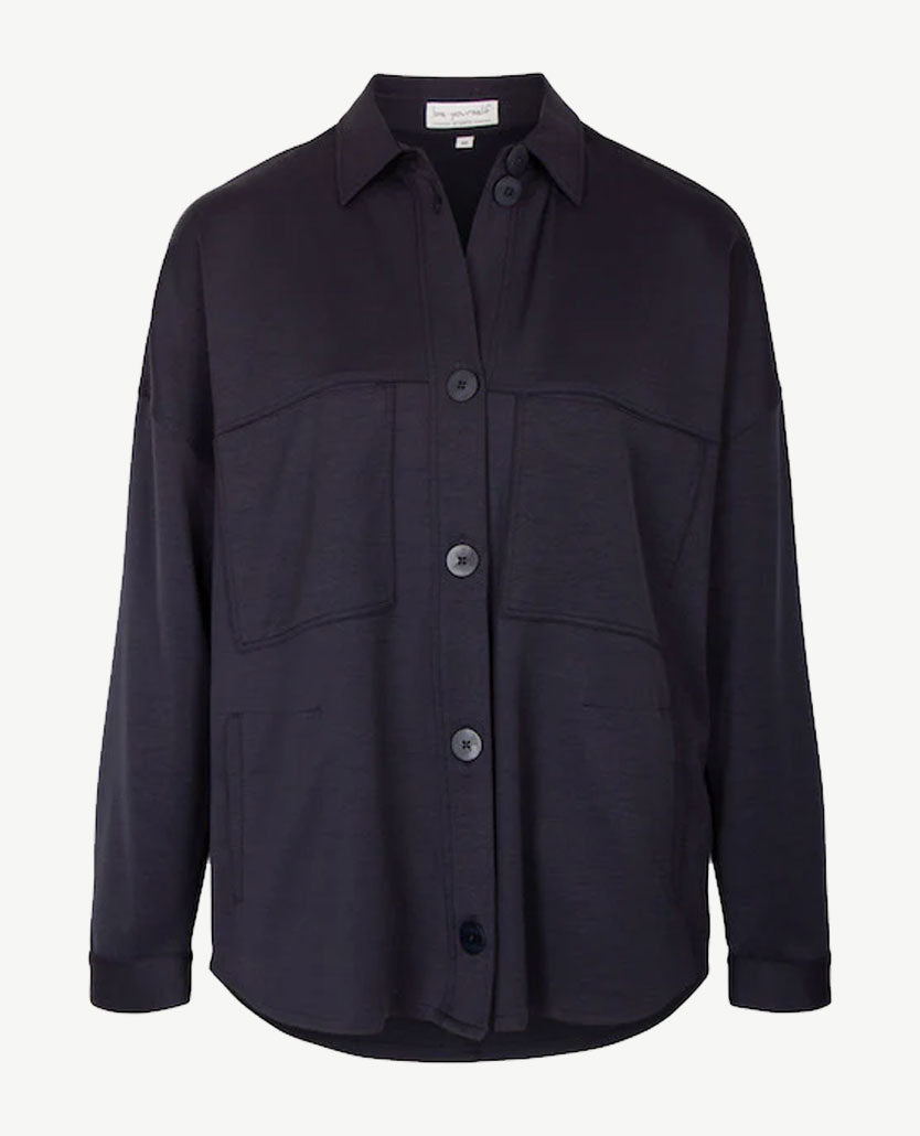 Erfo - Jasje  oversized - met kraag - Traveljersey - Marineblauw