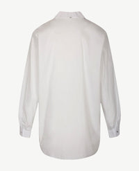 Erfo - Lange blouse  -  Kraag - Poplin - wit