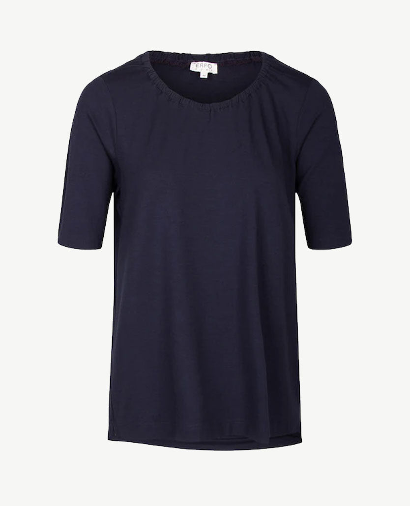 Erfo - Top - ronde hals - Marine