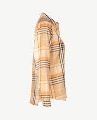 Eterna - Blouse  - Flanel - Ruit orange, beige, off-white en zwart