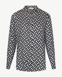 Eterna - Tuniekblouse - Satijnkatoen - Navy met wit