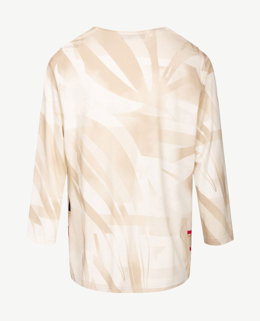 Frank Walder  - Blousontop - Beige, off-white rood en navy