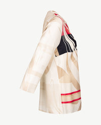 Frank Walder  - Blousontop - Beige, off-white rood en navy