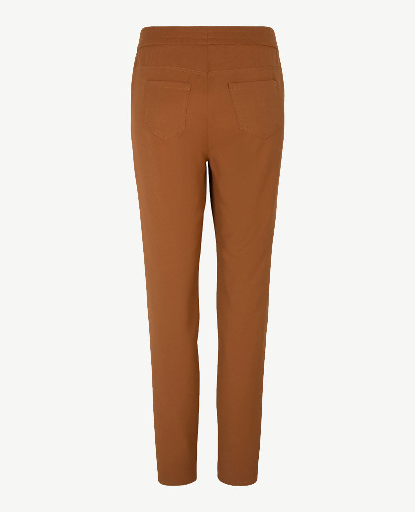 Frank Walder - Pantalon - Elastiek rondom met koordje - Travelkwaliteit - Cognac