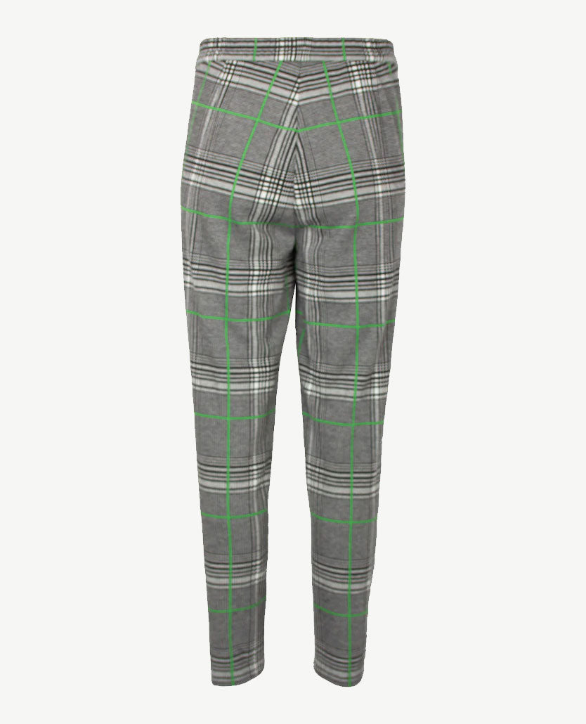 Frank Walder - Pantalon Jersey - Elastiek rondom - Ruit, wit, zwart en groen
