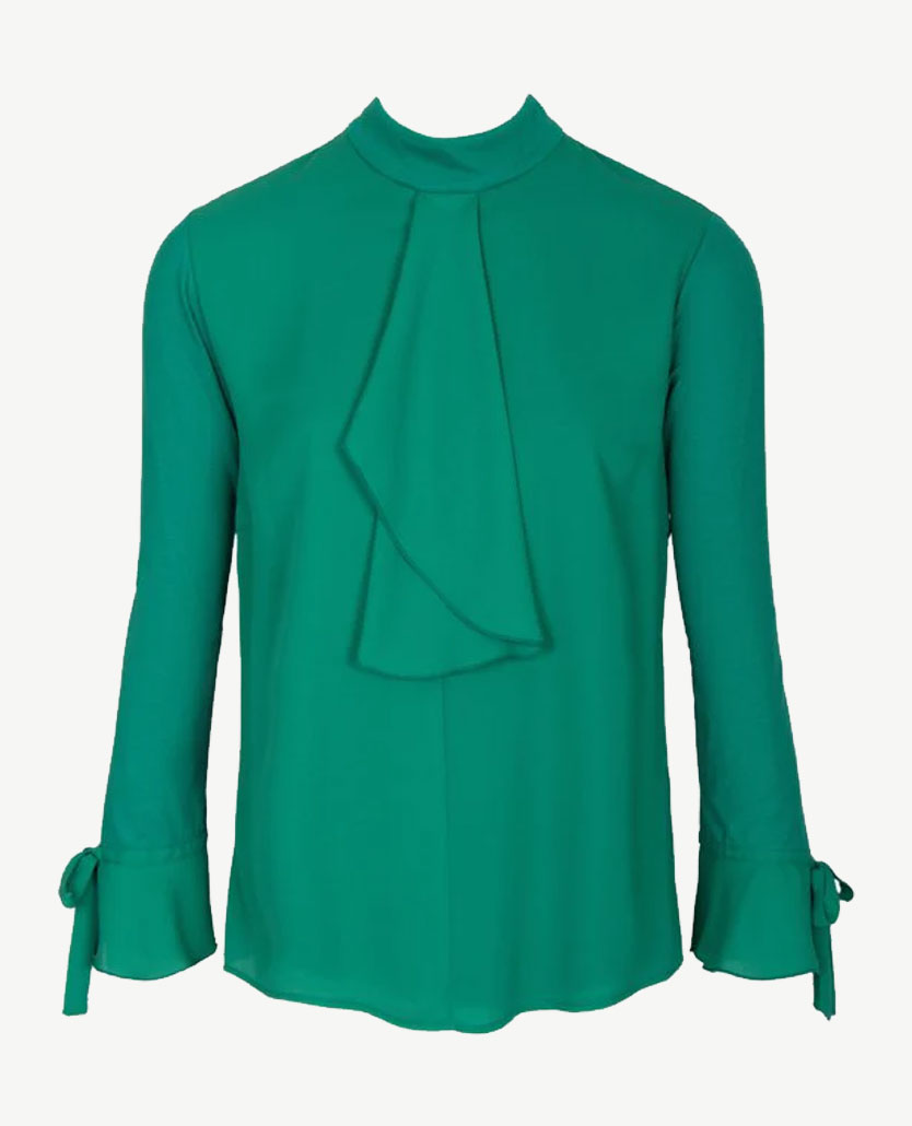 Frank Walder - Blouse/tuniek - Opstaand boordje l/m - Smaragd
