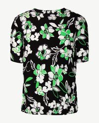 Frank Walder  - Blouson in bloemdessin van zwart/groen en wit