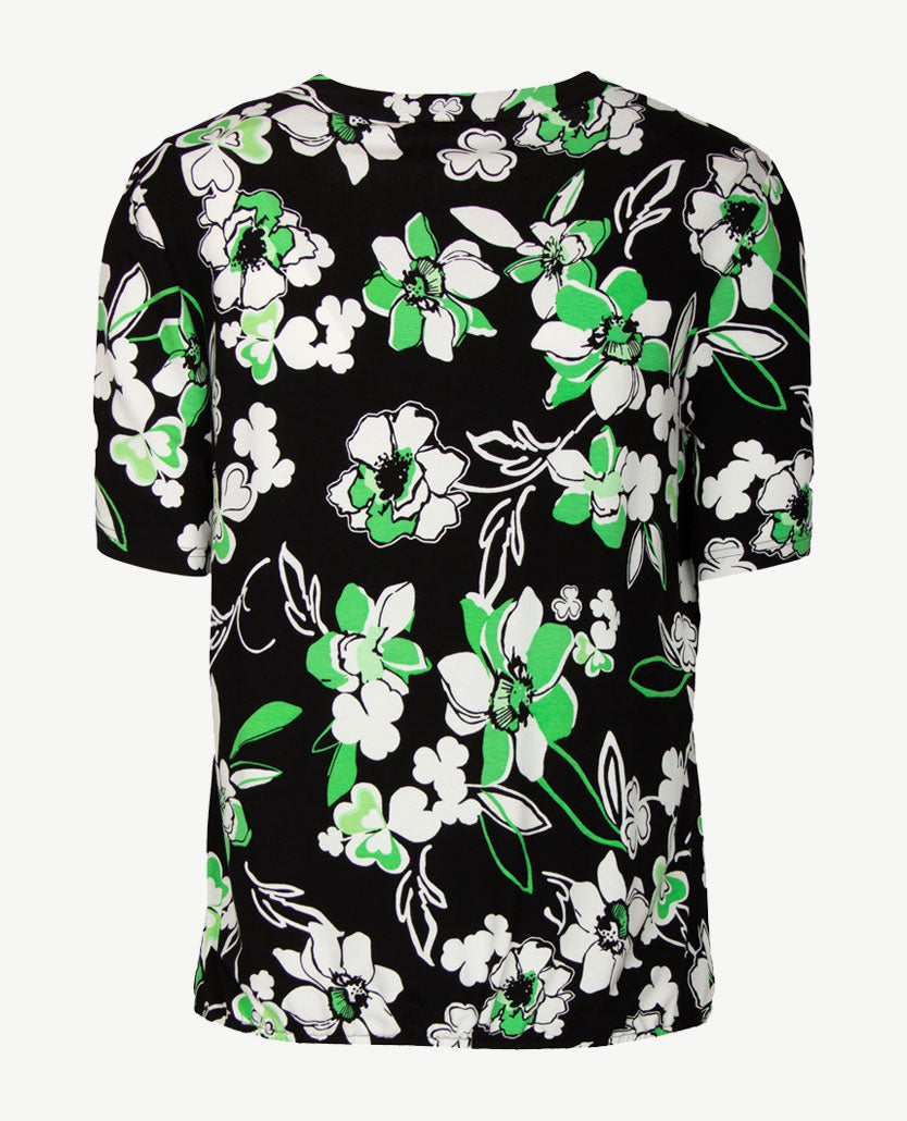 Frank Walder  - Blouson in bloemdessin van zwart/groen en wit