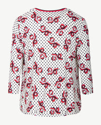 Frank Walder  - Blouson in nop-strikdessin van rood/wit/blauw