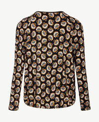 Frank Walder - Blousontop - Dessin zwart, wit en burnt orange