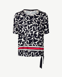 Frank Walder  - Blousontop - Navy, wit en rood