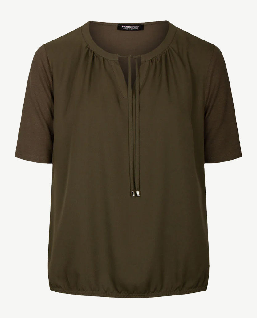 Frank Walder  - Blousontop met koordje - Khaki