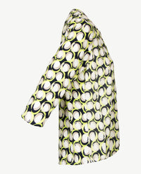Frank Walder  - Blousontop - v-hals - Lime, marineblauw, wit en beige
