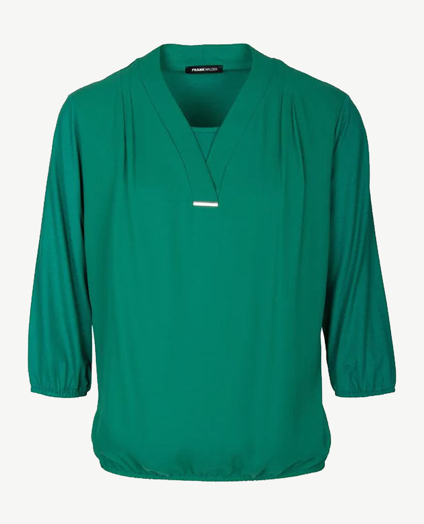 Frank Walder - Blouson/tuniek - V-hals - 3/4 mouwen - Smaragd