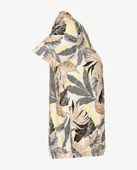 Frank Walder - Blouson -v-hals - Blad met geel en zwart op een lichte basis
