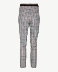 Frank Walder - Broek - Elastiek rondom - Ruitje met zwart wit en iets peach