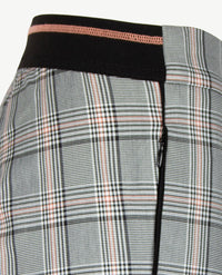 Frank Walder - Broek - Elastiek rondom - Ruitje met zwart wit en iets peach