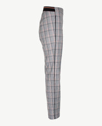 Frank Walder - Broek - Elastiek rondom - Ruitje met zwart wit en iets peach
